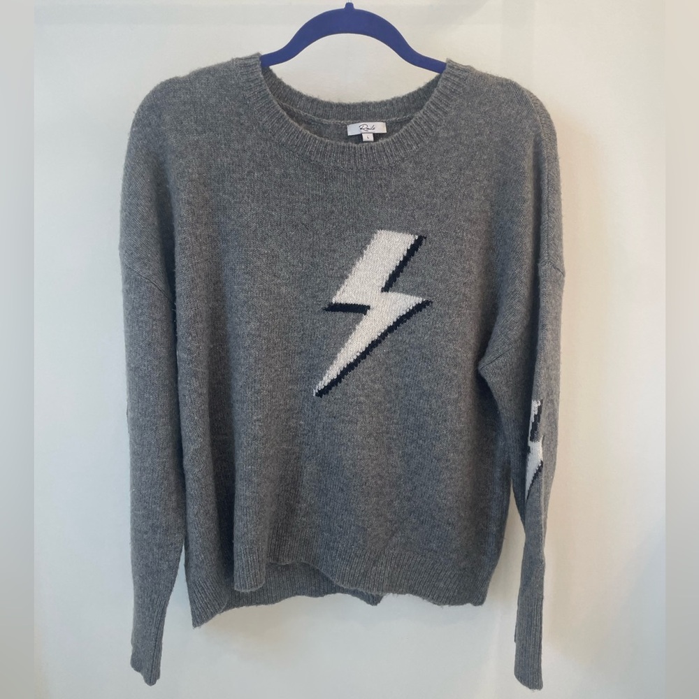 Rails Lightning Bolt Grey Sweater, Size Large